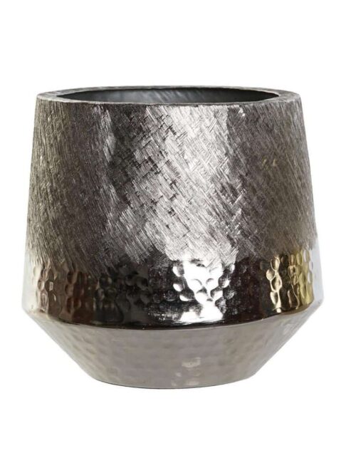 Vaso Centrotavola in Alluminio Raschiato argento