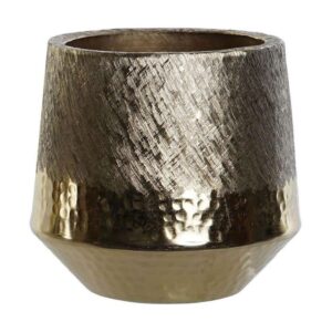 Vaso Centrotavola in Alluminio Raschiato ORO