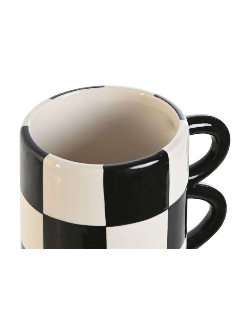 Vaso In Porcellana A Scacchi Bianco E Nero