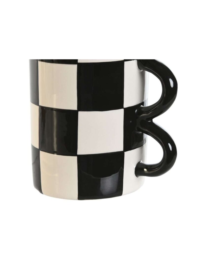 Vaso In Porcellana A Scacchi Bianco E Nero