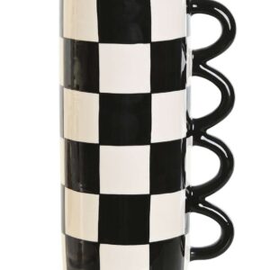Vaso in Porcellana a Scacchi Bianco e Nero