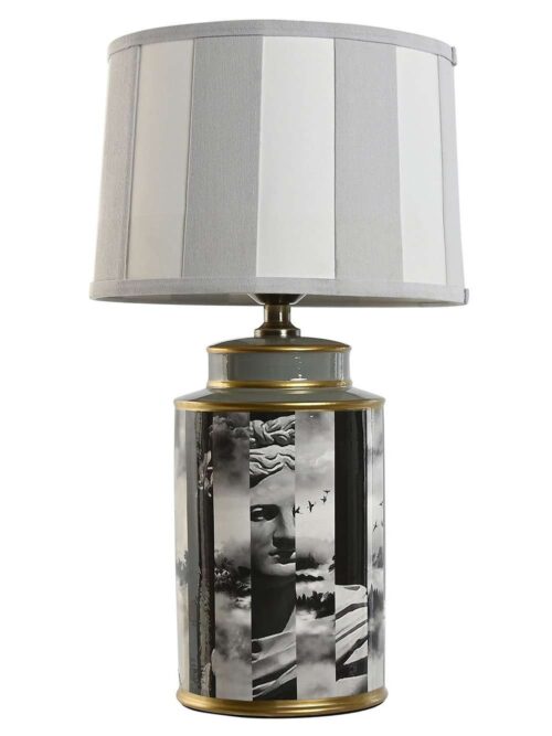 Lampada da Tavolo in Porcellana Giallo Stile Retro