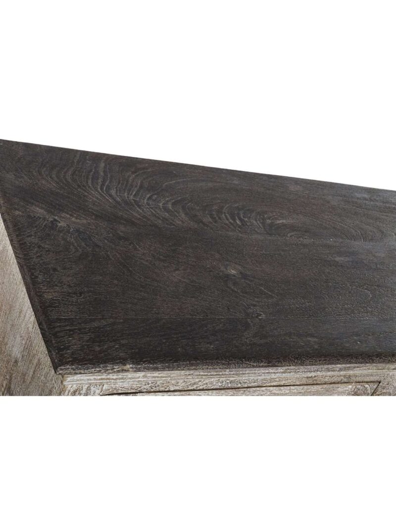 Mobile Buffet In Legno Naturale Di Mango Invecchiato Con Decorazione