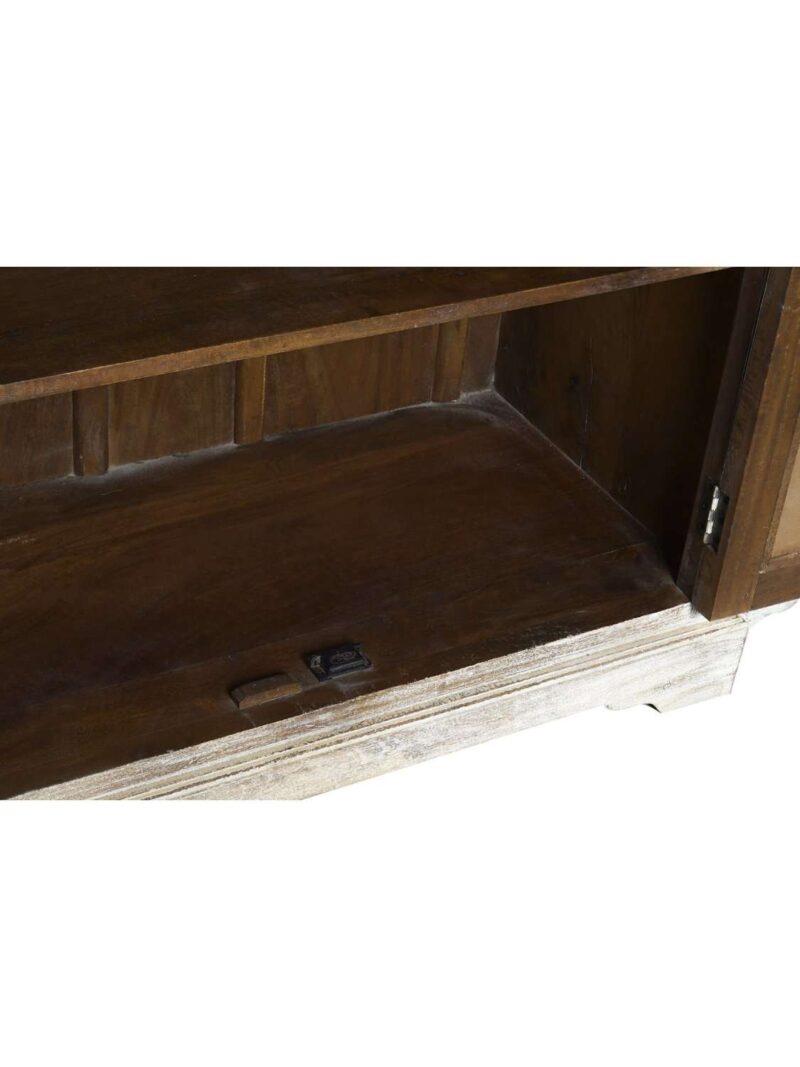 Mobile Buffet In Legno Naturale Di Mango Invecchiato Con Decorazione