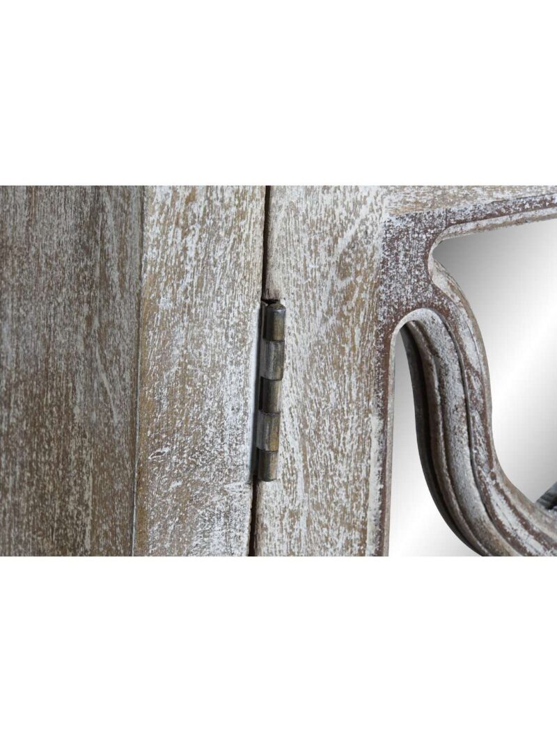 Mobile Buffet In Legno Naturale Di Mango Invecchiato Con Decorazione