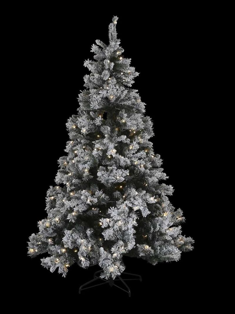 Albero Di Natale Innevato Con Luci Led 210 Cm