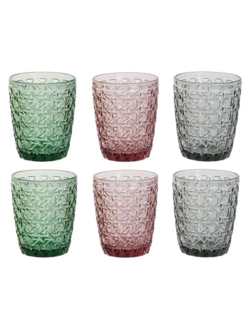 Set di 6 Bicchieri Sollievo in Cristallo 3 Colori