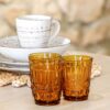 Set Di 6 Bicchieri Sollievo In Cristallo Ambra