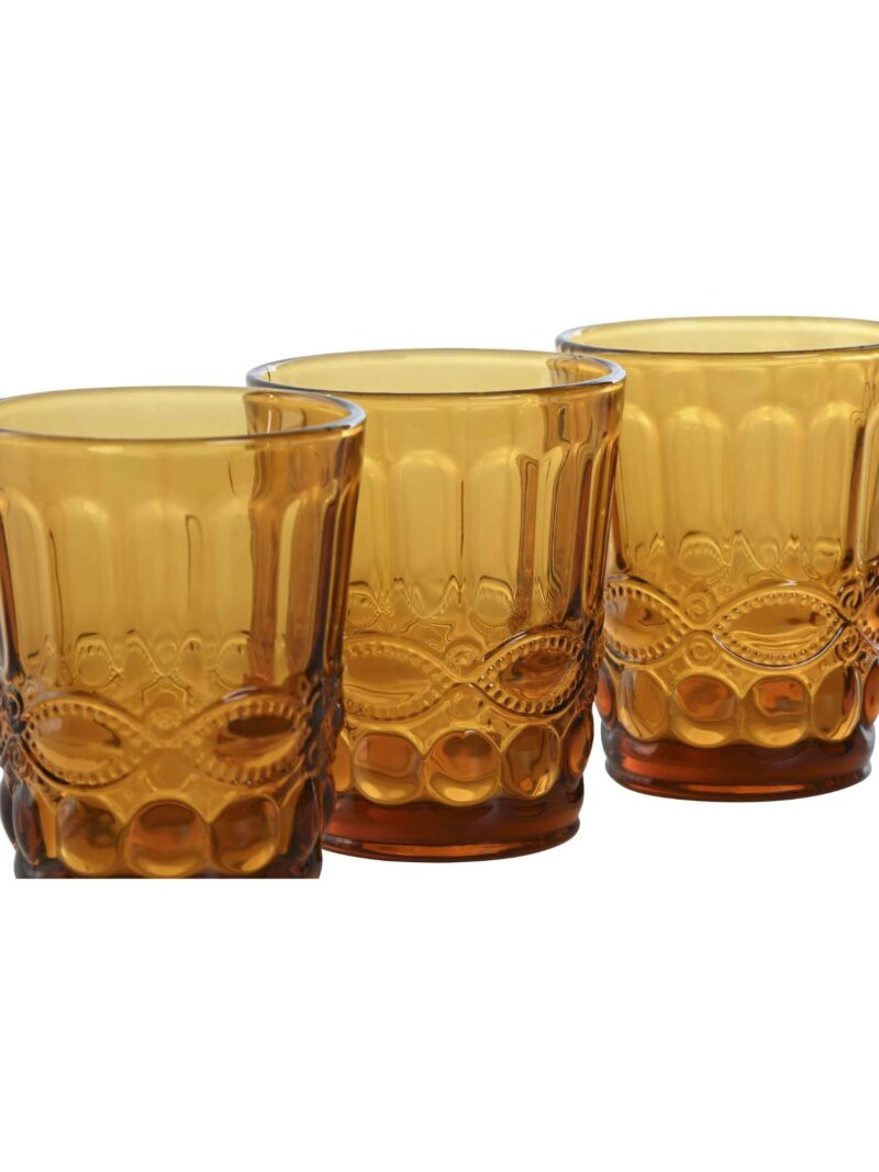 Set Di 6 Bicchieri Sollievo In Cristallo Ambra