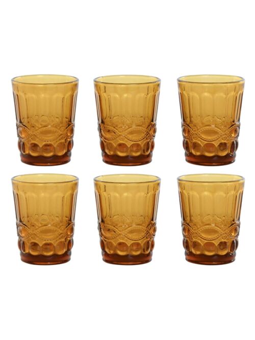 Set di 6 Bicchieri Sollievo in Cristallo Ambra