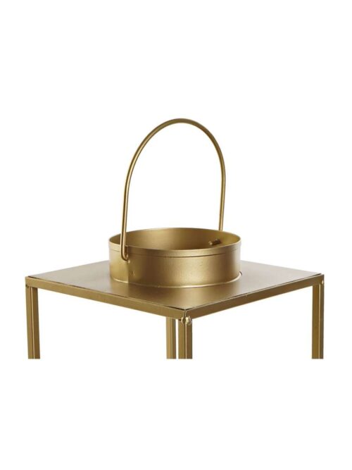 Lanterna Portacandela in Metallo Dorato con Cristalli h35 cm