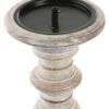 Candelabro Mango Invecchiato Decapato E Metallo H32