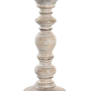 Candelabro Mango Invecchiato Decapato e Metallo h32