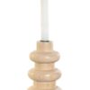 Pv-206451B Candelabro In Legno Naturale Di Pino Beige E Marrone
