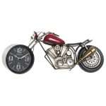 Orologio da Tavolo Moto Vintage in Ferro e Cristallo