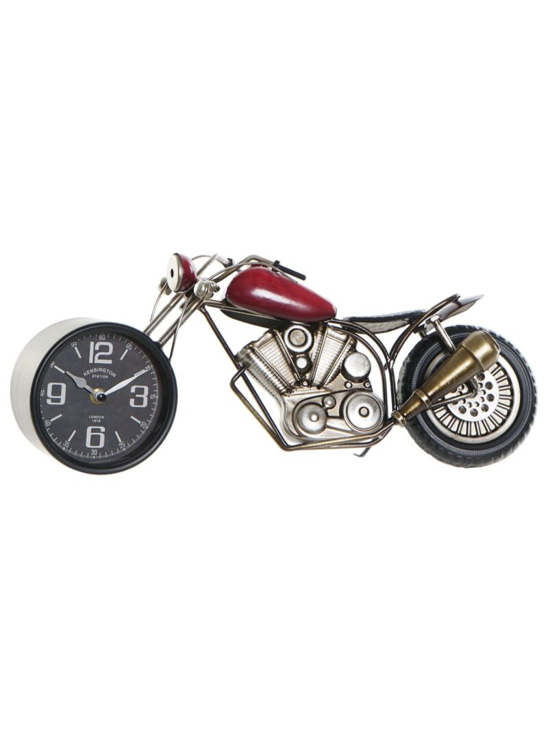 Orologio Da Tavolo Moto Vintage In Ferro E Cristallo