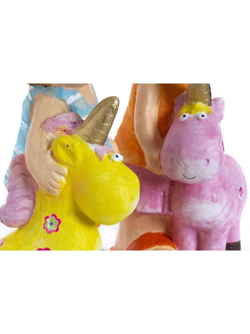 Figura Di Bambini Con Unicorno In Fibra Di Vetro