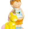 Figura Di Bambini Con Unicorno In Fibra Di Vetro