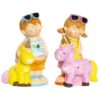 Figura Di Bambini Con Unicorno In Fibra Di Vetro