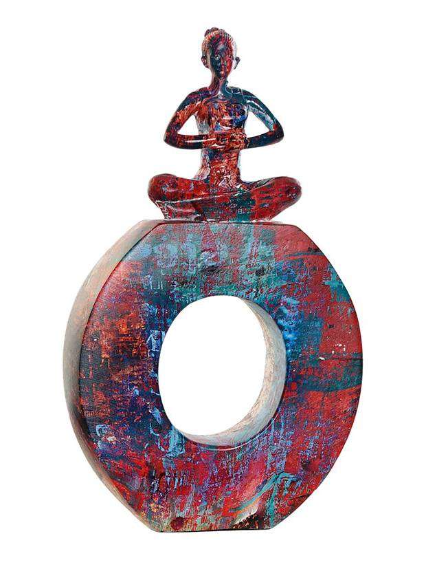 Decorazione Home Yoga Domestico In Resina Multicolore