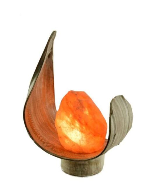 Lampada di Sale Ondeggiante Foglia di Cocco Decapata - Dimensioni: H35 cm