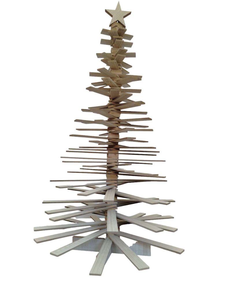 Albero Natale In Listelli Larice Naturale H190