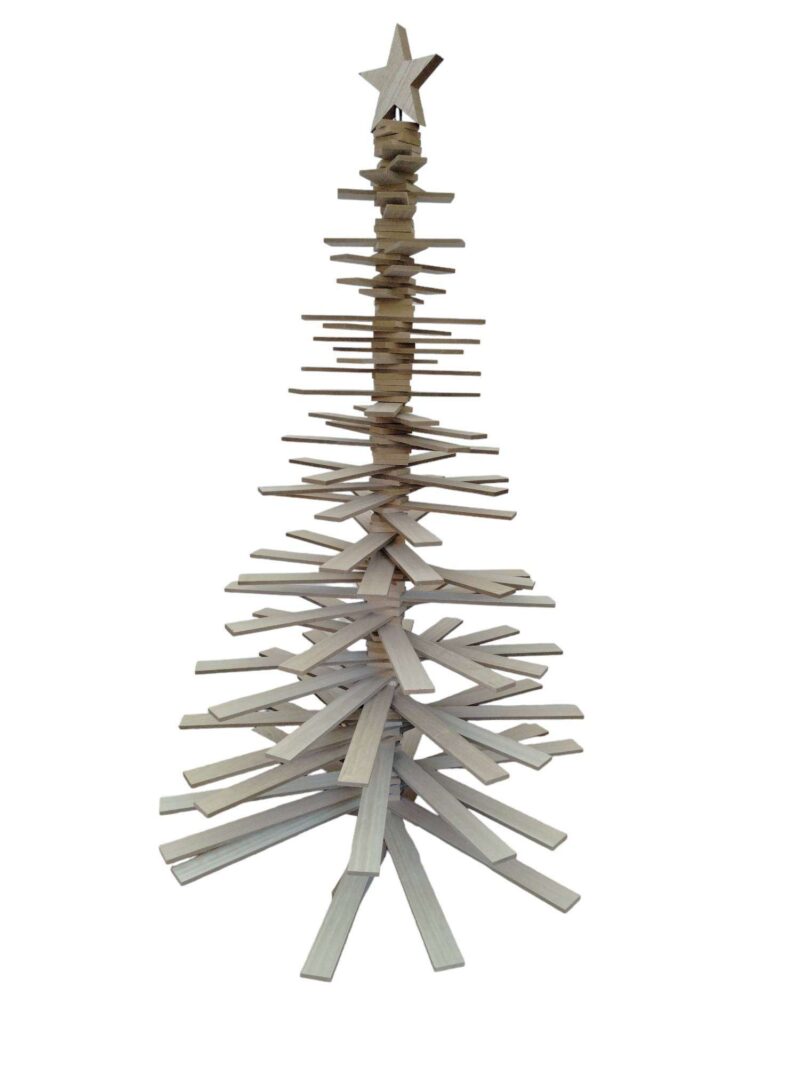 Albero Natale In Listelli Larice Naturale H190