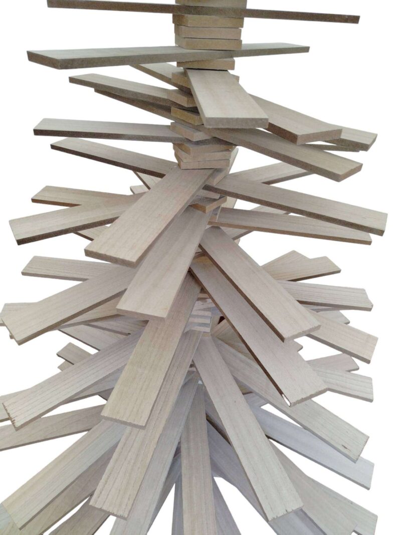 Albero Natale In Listelli Larice Naturale H190