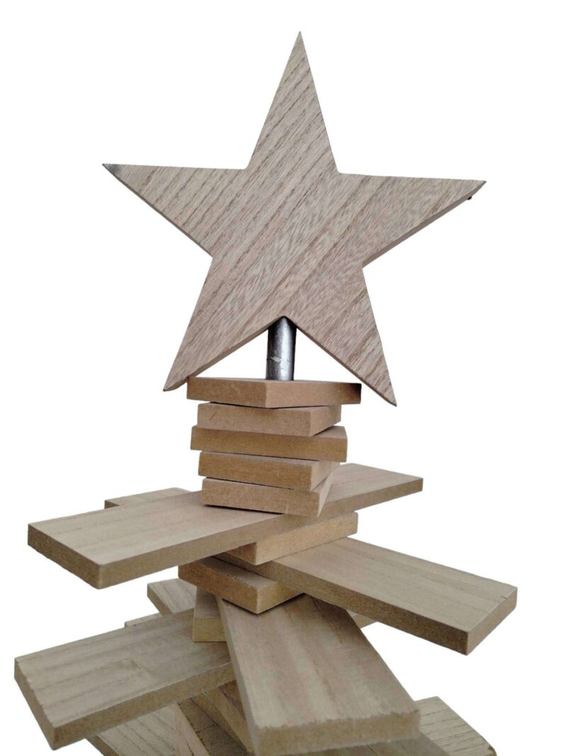 Albero Natale In Listelli Larice Naturale H190
