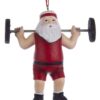 Decorazione Natalizia per Albero Babbo Natale Sollevatore di Pesi