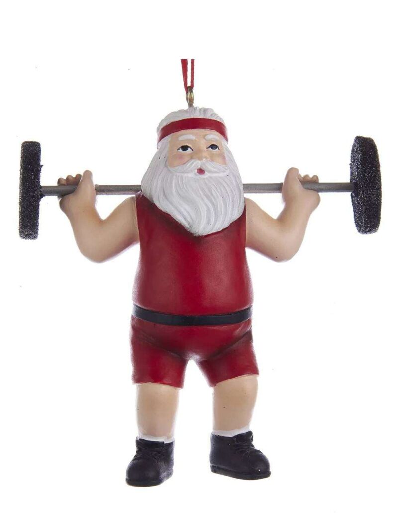 Decorazione Natalizia Per Albero Babbo Natale Sollevatore Di Pesi
