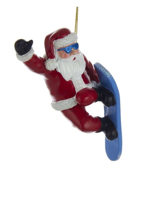 Decorazione Natalizia per Albero Babbo Natale con Snowboard
