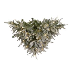 Albero di Natale con Neve Artificiale e Luci a Soffitto LED