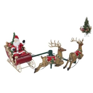 Slitta di Babbo Natale con Renne Decorazione Natalizia per l'Albero