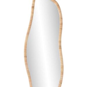 Specchio in Rattan Naturale Verticale a Forma Irregolare