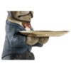 Figura Cane Maggiordomo Con Vassoio Dorato