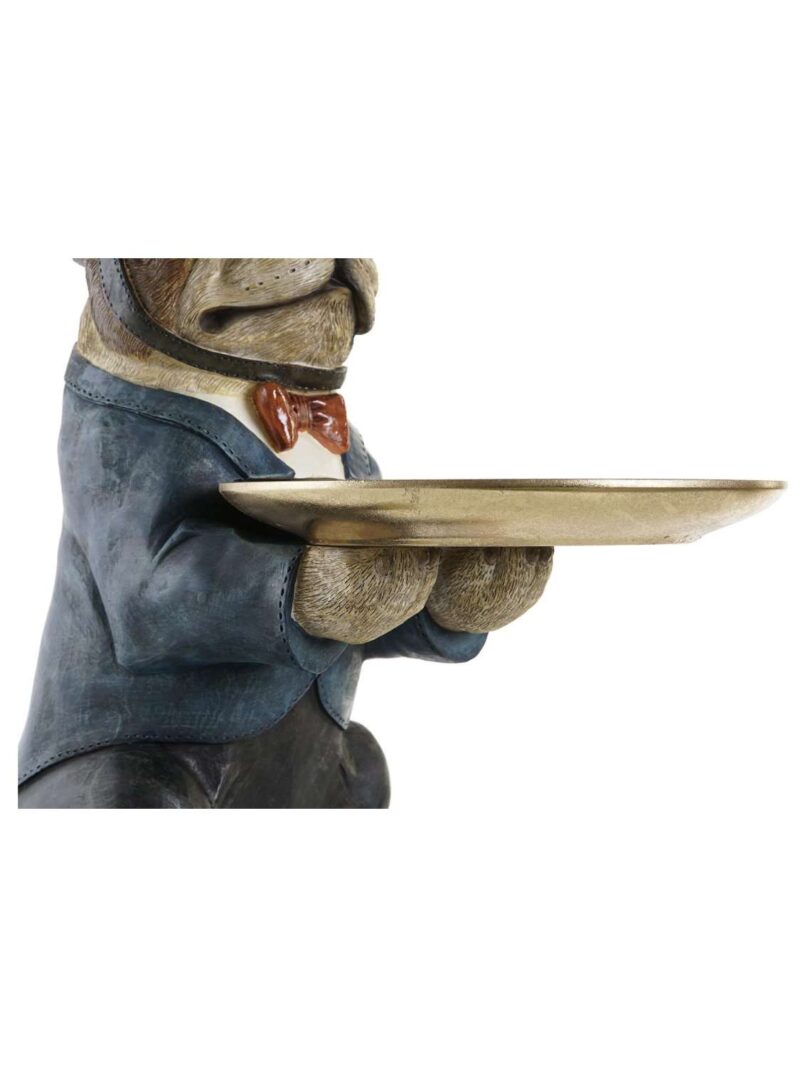 Figura Cane Maggiordomo Con Vassoio Dorato