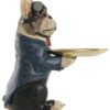 Figura Cane Maggiordomo Con Vassoio Dorato