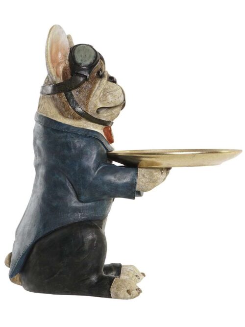 Figura Cane Maggiordomo con Vassoio Dorato