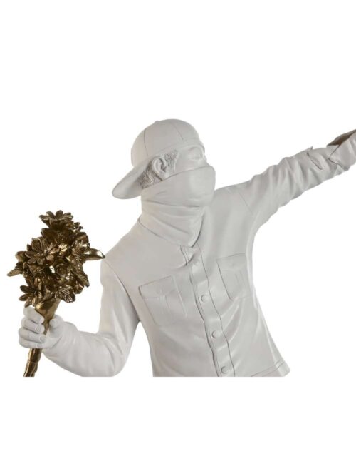 Figura Decorativa Lanciatore di Fiori di Banksy Bianco
