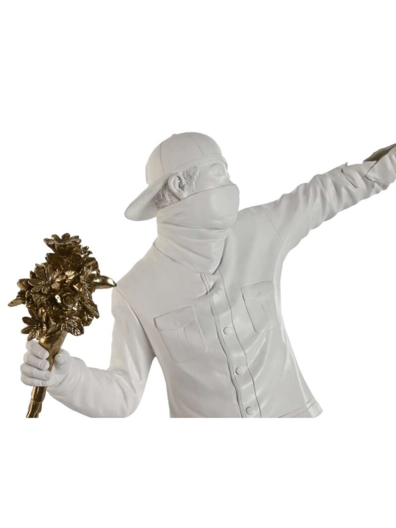 Figura Decorativa Lanciatore Di Fiori Di Banksy Bianco