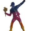 Figura Decorativa Lanciatore Di Fiori Di Banksy Multicolore