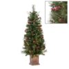 Albero di Natale con Luci LED e Bacche Rosse
