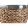 Vaso Fiaschetta In Cristallo Con Impagliatura In Fibra Naturale