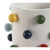 Fioriera In Ceramica Di Dolomite Bianco Con Palline Colorate