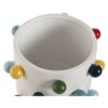 Fioriera In Ceramica Di Dolomite Bianco Con Palline Colorate