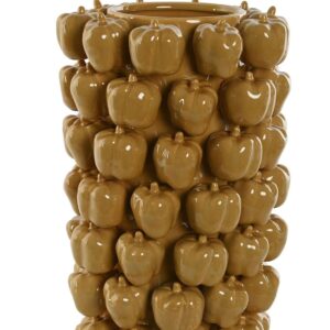 Vaso in Ceramica Beige con Motivo di Frutta