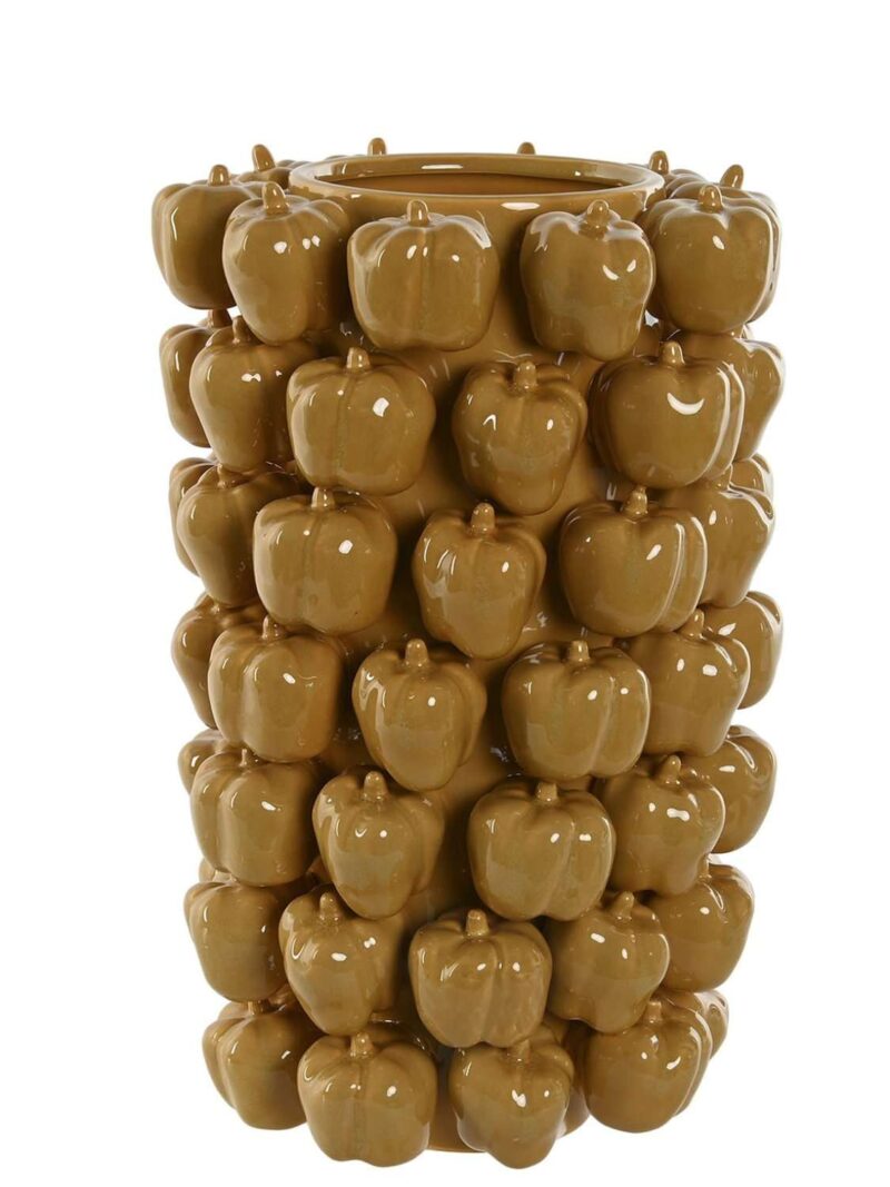 Vaso In Ceramica Beige Con Motivo Di Frutta