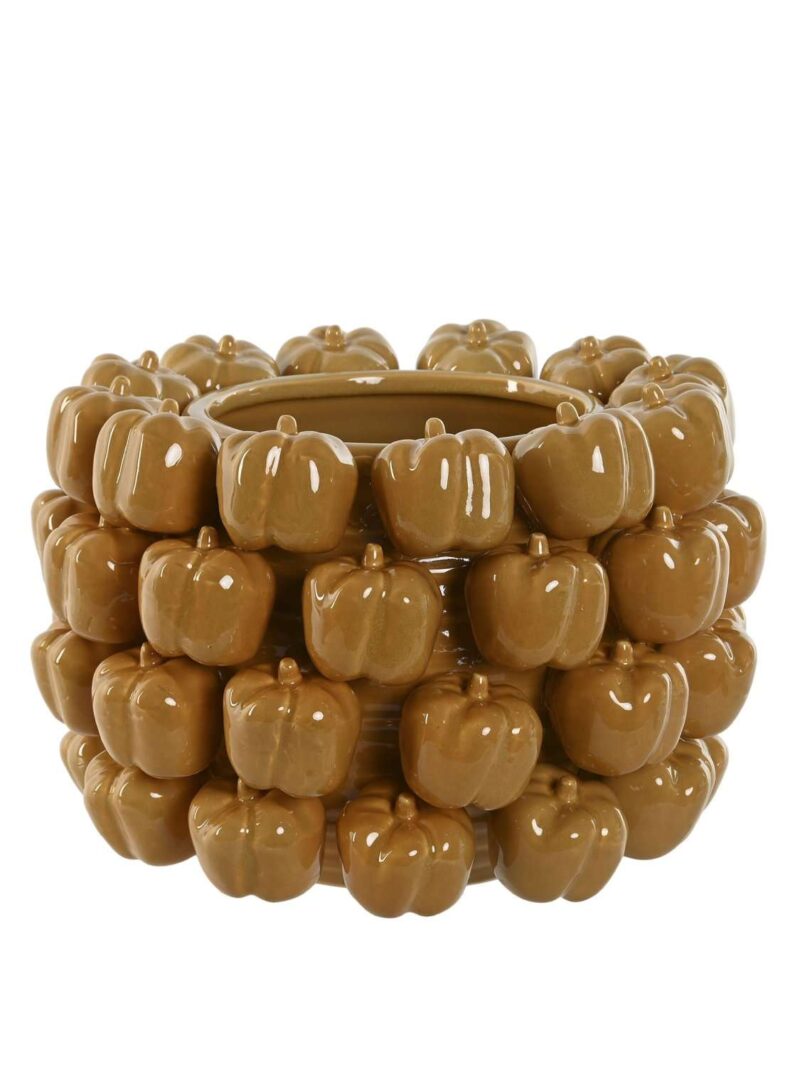 Vaso In Ceramica Beige Con Motivo Di Frutta H20