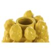 Vaso Conico In Ceramica Giallo Con Motivo Di Frutta